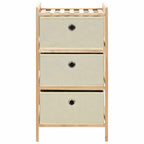 vidaXL Korb-Kommoden 2 Stk. mit 3 Stoffkörben Zedernholz Beige