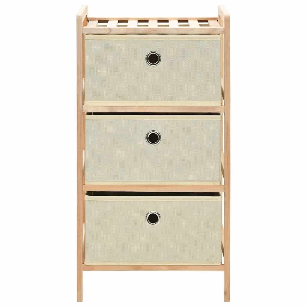vidaXL Korb-Kommoden 2 Stk. mit 3 Stoffkörben Zedernholz Beige