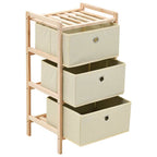 vidaXL Korb-Kommoden 2 Stk. mit 3 Stoffkörben Zedernholz Beige