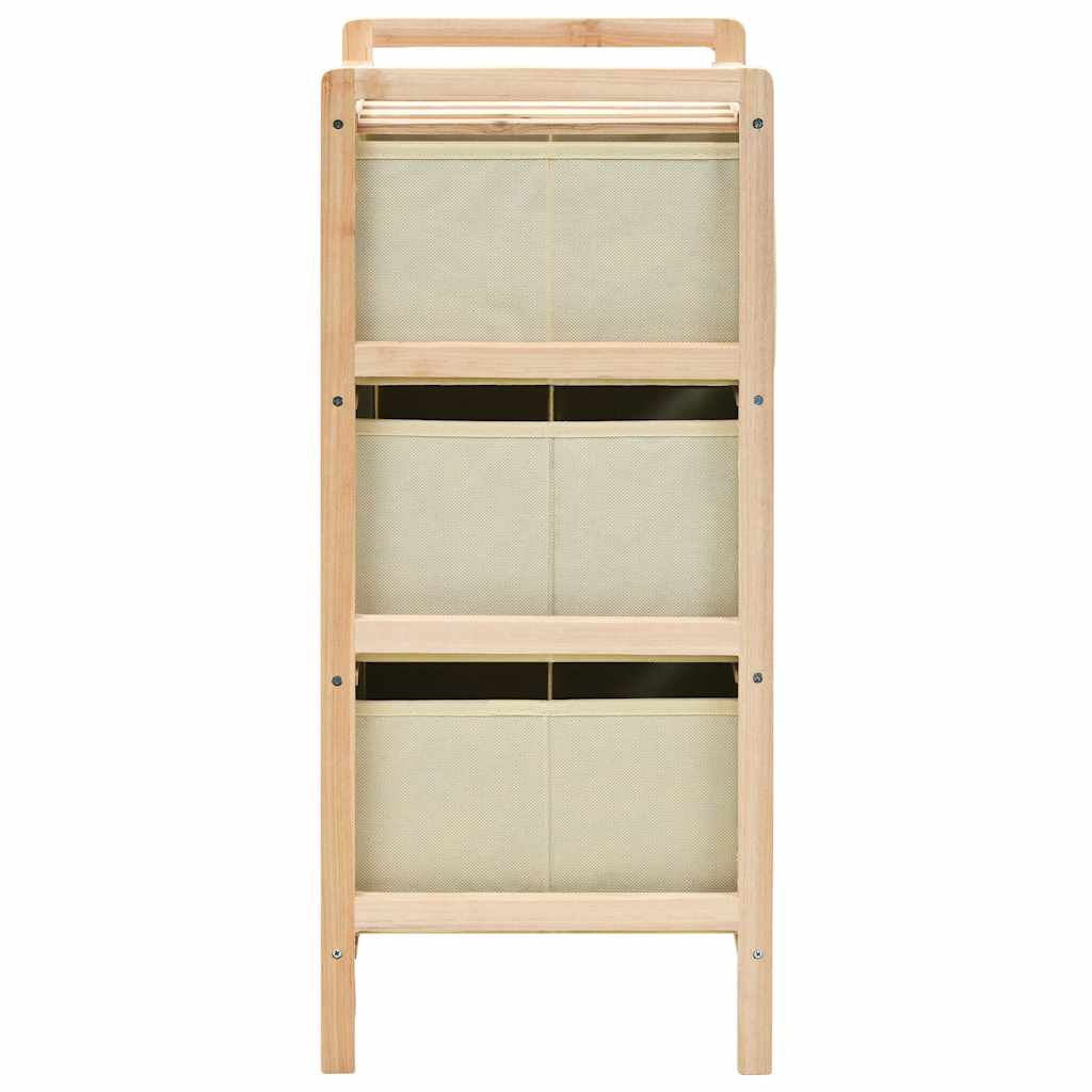 vidaXL Korb-Kommoden 2 Stk. mit 3 Stoffkörben Zedernholz Beige