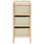 vidaXL Korb-Kommoden 2 Stk. mit 3 Stoffkörben Zedernholz Beige