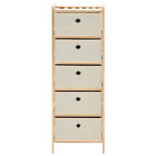 vidaXL Korb-Kommoden 2 Stk. mit 5 Stoffkörben Zedernholz Beige