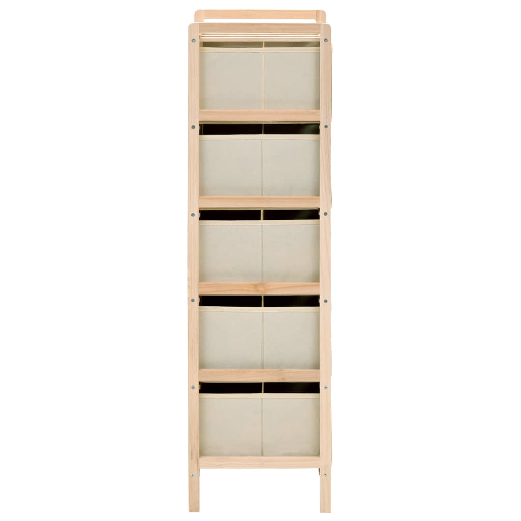 vidaXL Korb-Kommoden 2 Stk. mit 5 Stoffkörben Zedernholz Beige
