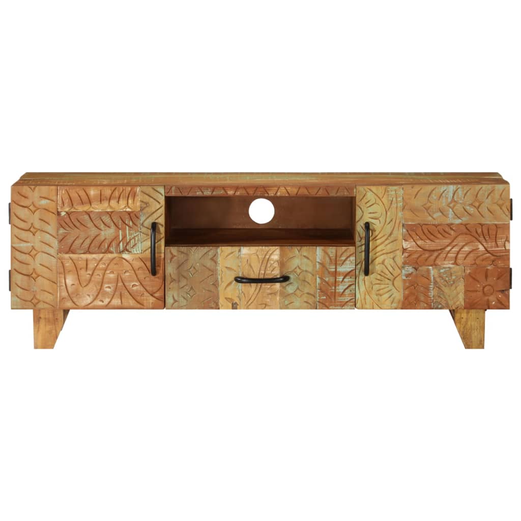 vidaXL TV-Schrank Handgeschnitzt 120x30x40 cm Altholz Massiv