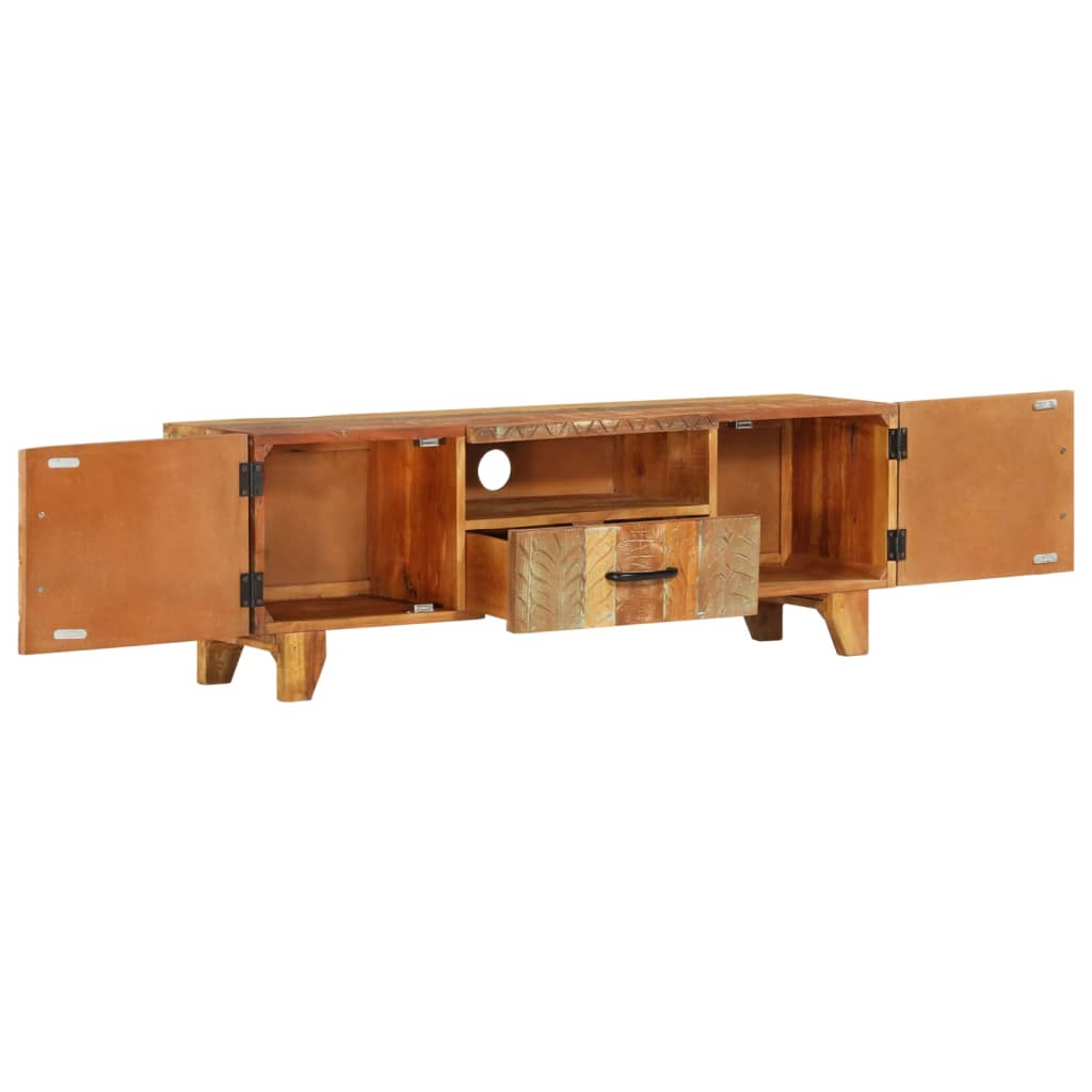 vidaXL TV-Schrank Handgeschnitzt 120x30x40 cm Altholz Massiv
