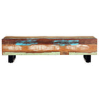 vidaXL Couchtisch 120x50x30 cm Massives Altholz und Stahl
