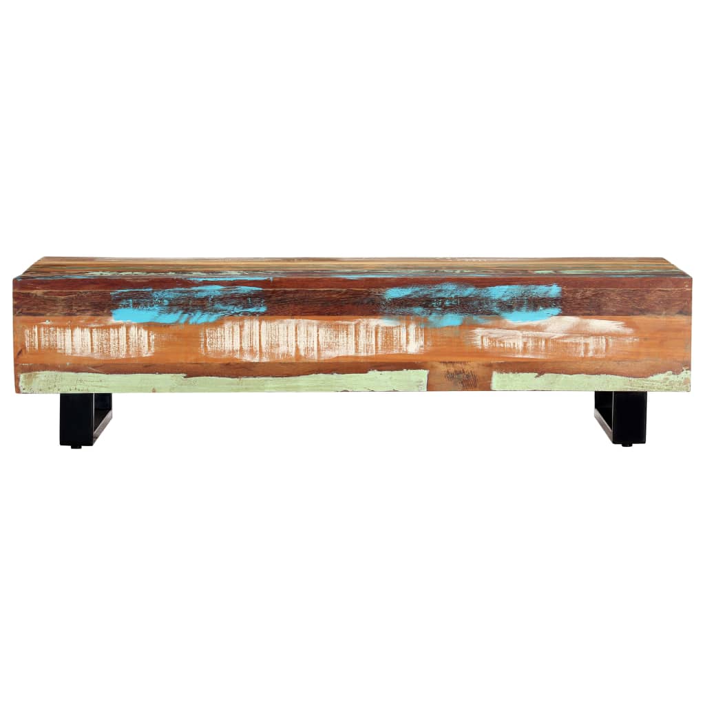 vidaXL Couchtisch 120x50x30 cm Massives Altholz und Stahl