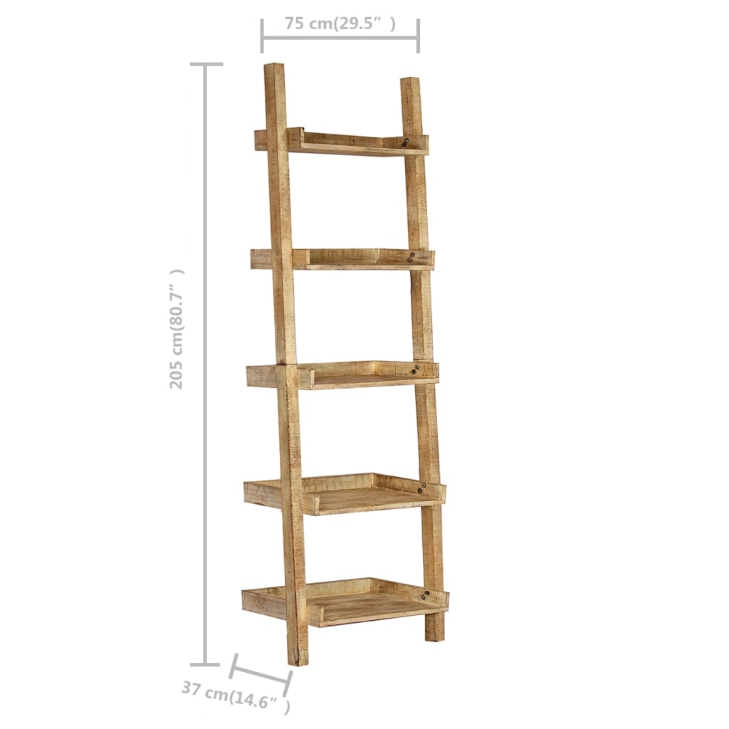 vidaXL Leiterregal Braun 75x37x205 cm Massivholz Mango