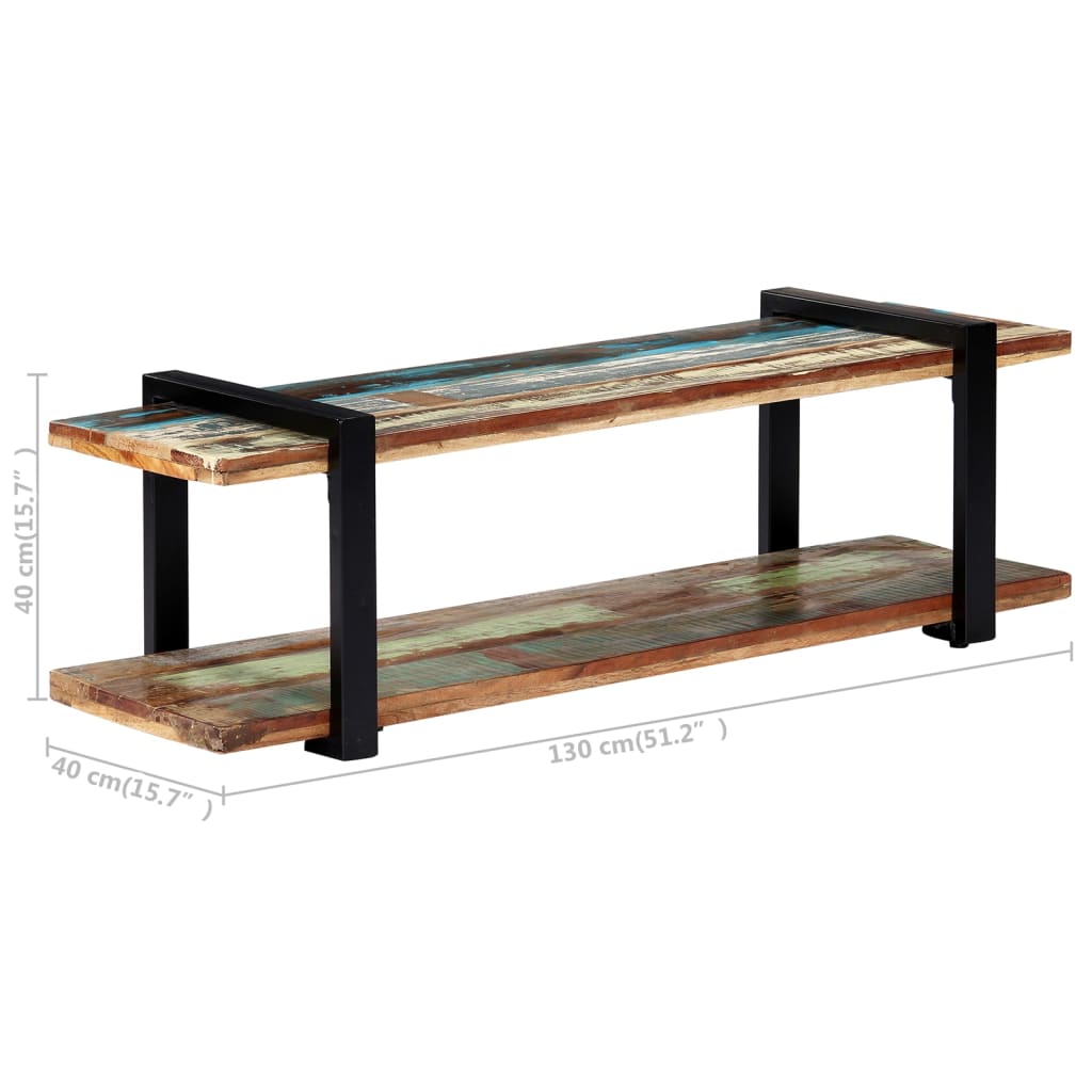 vidaXL TV-Regal 130x40x40 cm Altholz Massiv