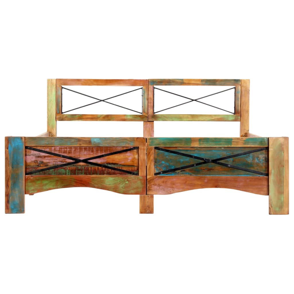 vidaXL Massivholzbett ohne Matratze Altholz 140x200 cm