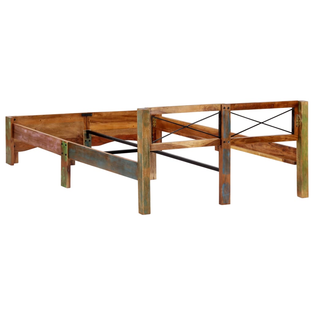 vidaXL Massivholzbett ohne Matratze Altholz 140x200 cm