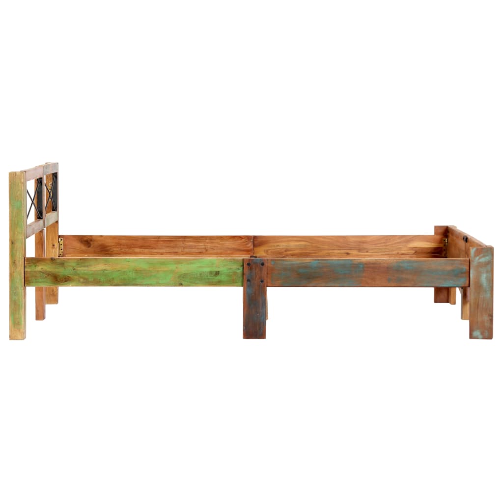 vidaXL Massivholzbett ohne Matratze Altholz 140x200 cm