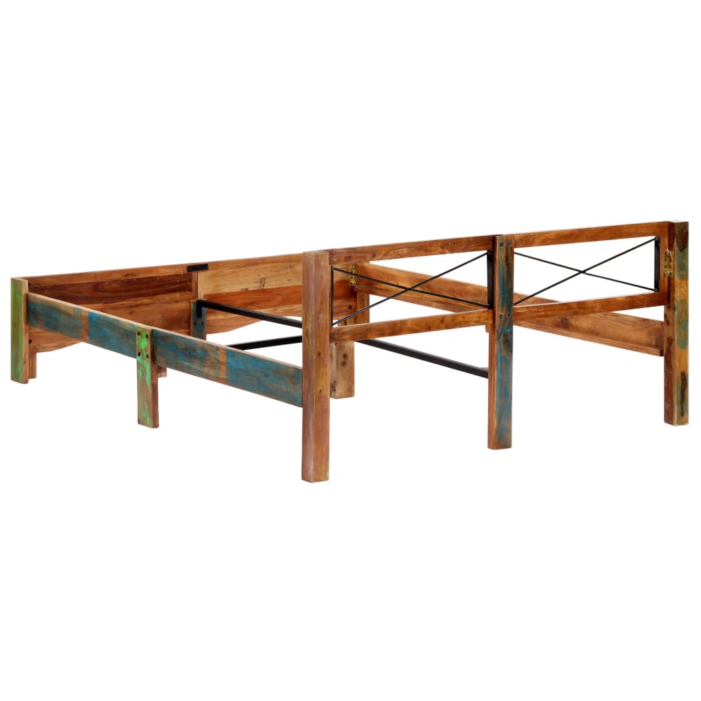 vidaXL Massivholzbett Altholz 160x200 cm