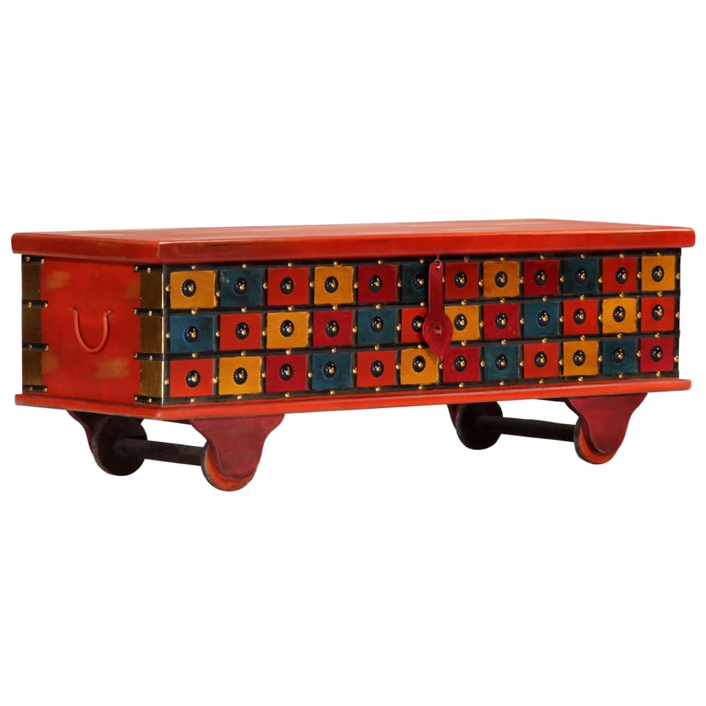 vidaXL Aufbewahrungstruhe Rot 110 x 40 x 40 cm Massivholz Akazie