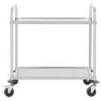 vidaXL 2-Stufiger Servierwagen 96,5 x 55 x 90 cm Edelstahl