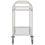 vidaXL 2-Stufiger Servierwagen 96,5 x 55 x 90 cm Edelstahl