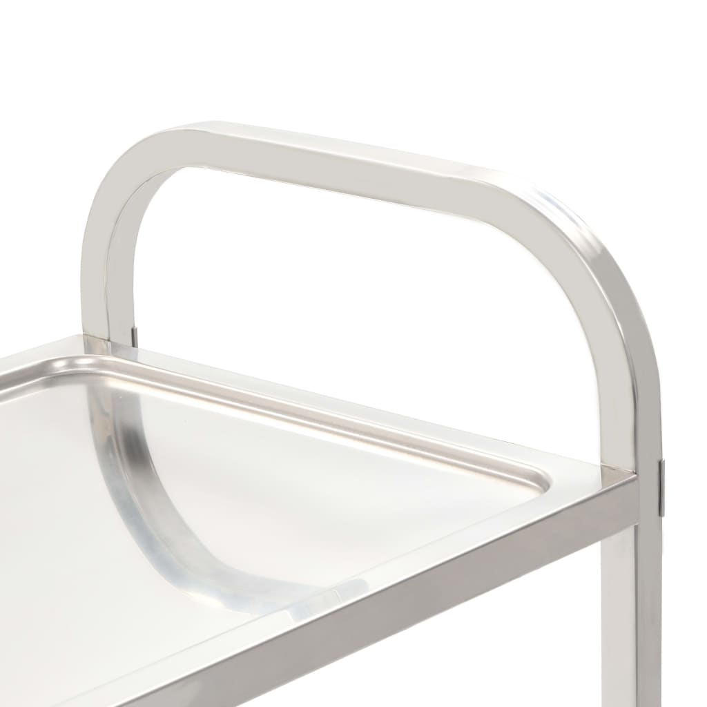 vidaXL 2-Stufiger Servierwagen 96,5 x 55 x 90 cm Edelstahl
