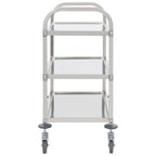 vidaXL 3-Stufiger Servierwagen 96,5 x 55 x 90 cm Edelstahl