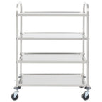 vidaXL 4-Stufiger Servierwagen 107 x 55 x 125 cm Edelstahl