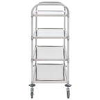 vidaXL 4-Stufiger Servierwagen 107 x 55 x 125 cm Edelstahl