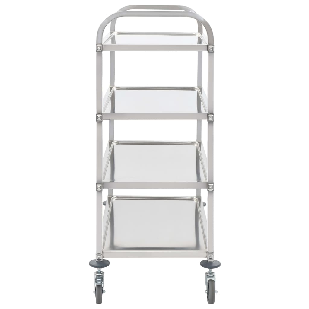 vidaXL 4-Stufiger Servierwagen 107 x 55 x 125 cm Edelstahl