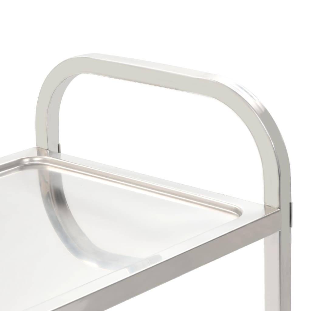 vidaXL 4-Stufiger Servierwagen 107 x 55 x 125 cm Edelstahl