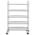 vidaXL 5-Stufiger Servierwagen 107 x 55 x 147 cm Edelstahl