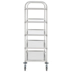 vidaXL 5-Stufiger Servierwagen 107 x 55 x 147 cm Edelstahl