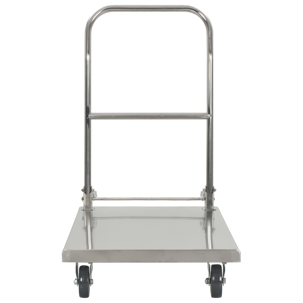 vidaXL Plattformwagen Silbern 82 x 53 x 86 cm Edelstahl