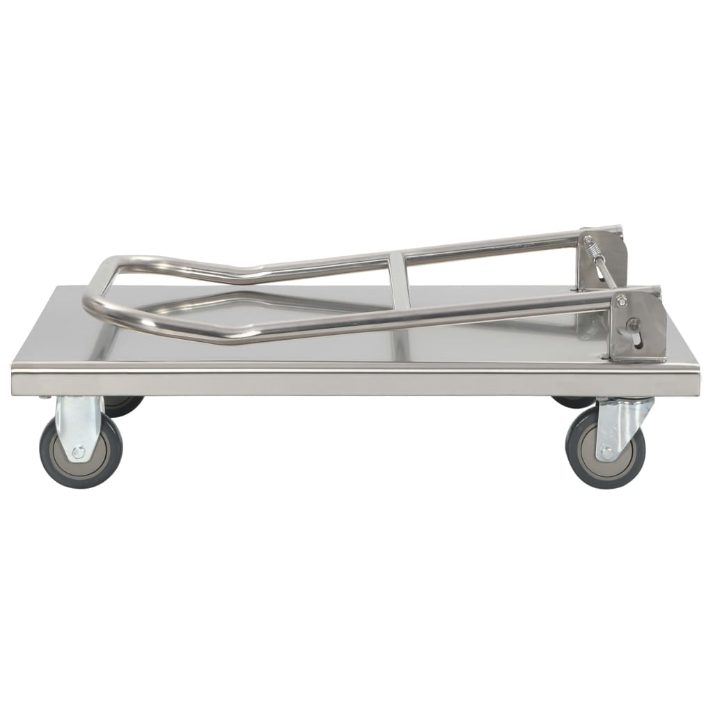 vidaXL Plattformwagen Silbern 82 x 53 x 86 cm Edelstahl