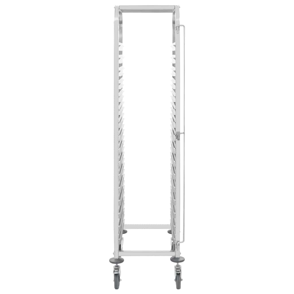 vidaXL Tablettwagen für 16 Tabletts 38x55x163 cm Edelstahl