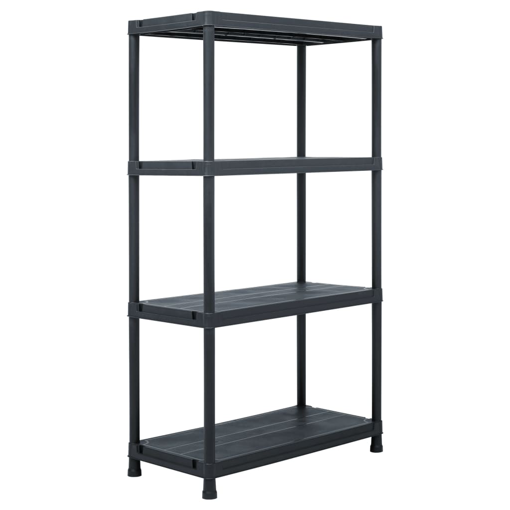 vidaXL Lagerregale 2 Stk. Schwarz 60 x 30 x 138 cm Kunststoff