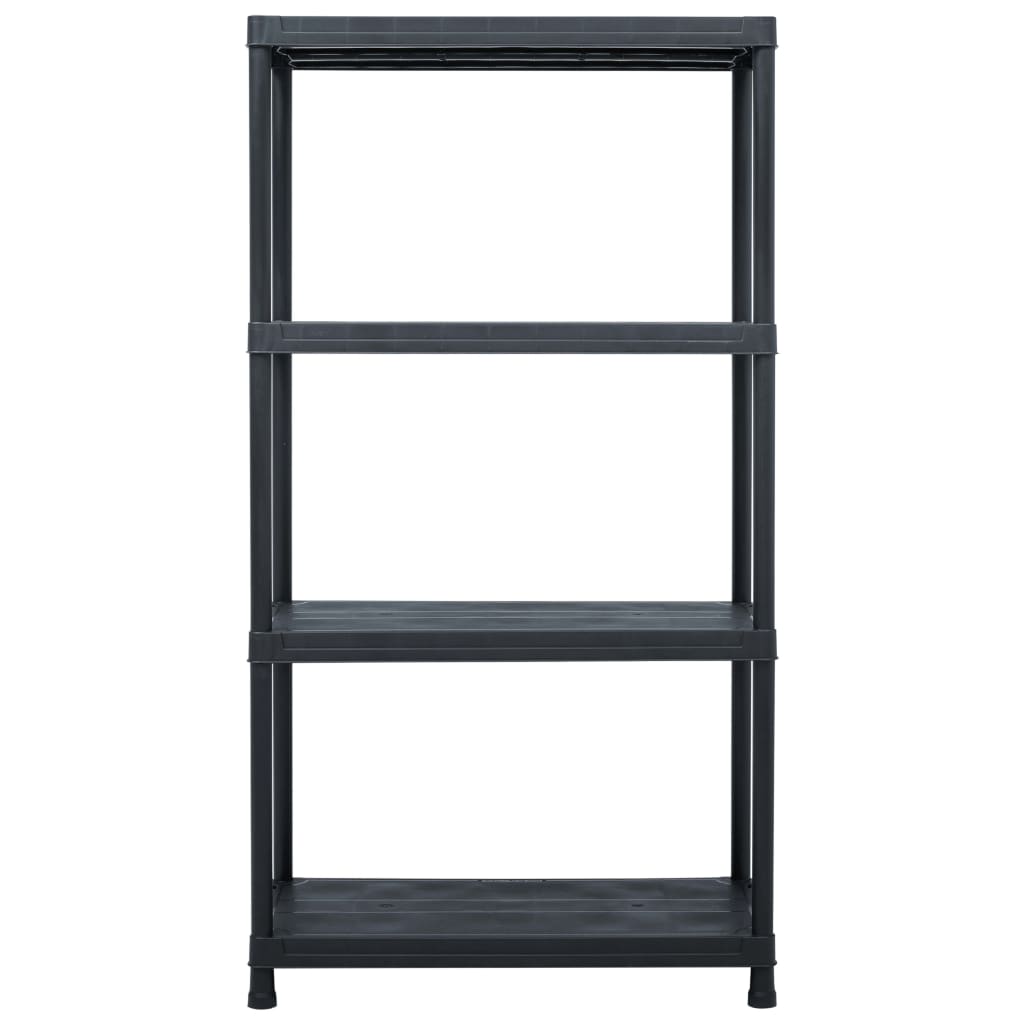 vidaXL Lagerregale 2 Stk. Schwarz 60 x 30 x 138 cm Kunststoff