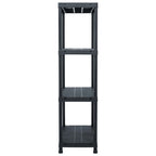 vidaXL Lagerregale 2 Stk. Schwarz 60 x 30 x 138 cm Kunststoff