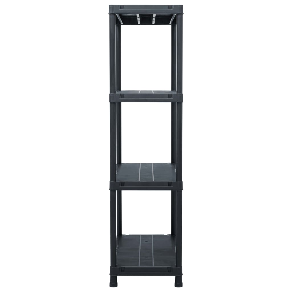 vidaXL Lagerregale 2 Stk. Schwarz 60 x 30 x 138 cm Kunststoff