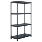 vidaXL Lagerregale 5 Stk. Schwarz 60 x 30 x 138 cm Kunststoff
