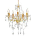 vidaXL Kronleuchter mit Perlen Golden Rund 5×E14