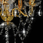 vidaXL Kronleuchter mit Perlen Golden Rund 5×E14