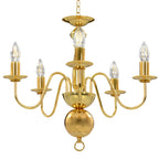 vidaXL Kronleuchter Golden 5 x E14-Glühbirnen