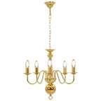 vidaXL Kronleuchter Golden 5 x E14-Glühbirnen