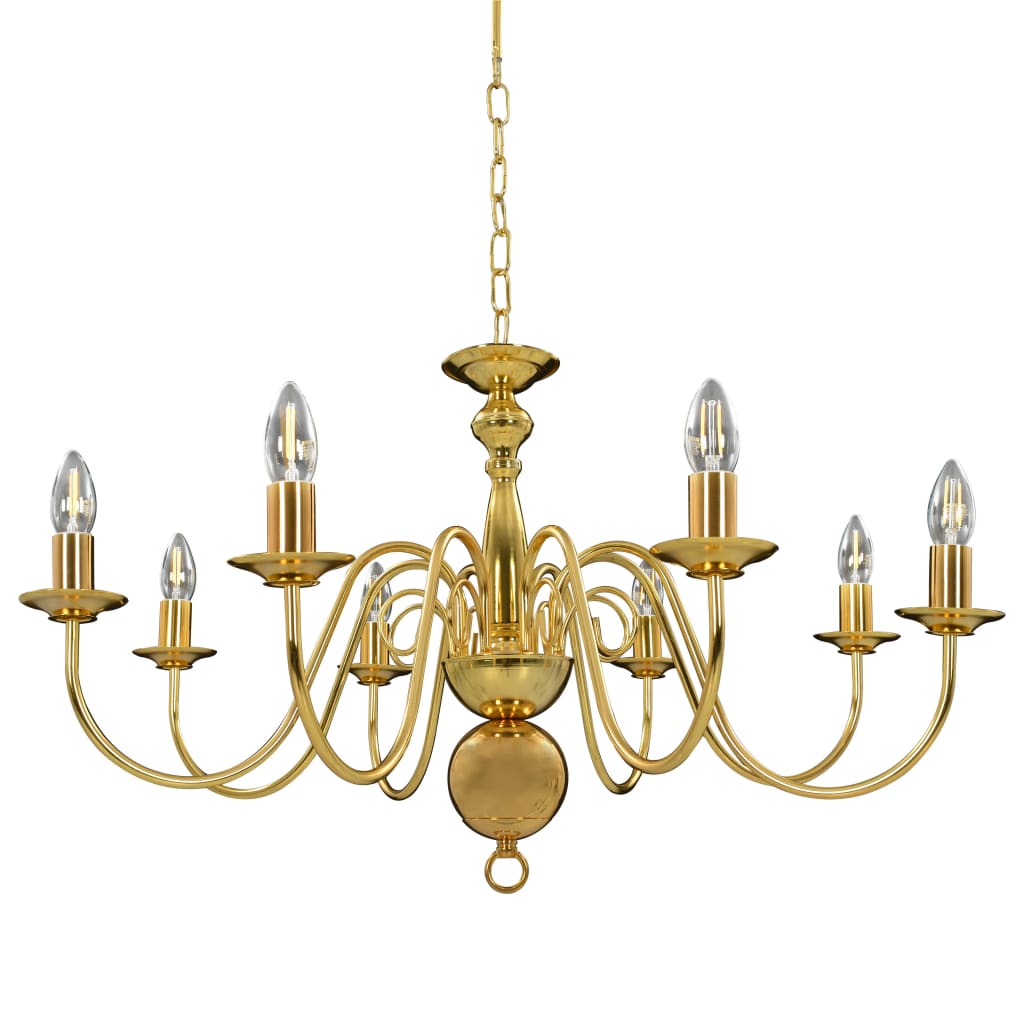 vidaXL Kronleuchter Golden für 8 x E14 Glühbirnen