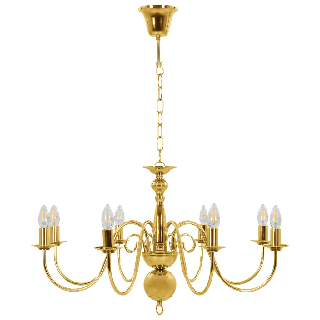 vidaXL Kronleuchter Golden für 8 x E14 Glühbirnen