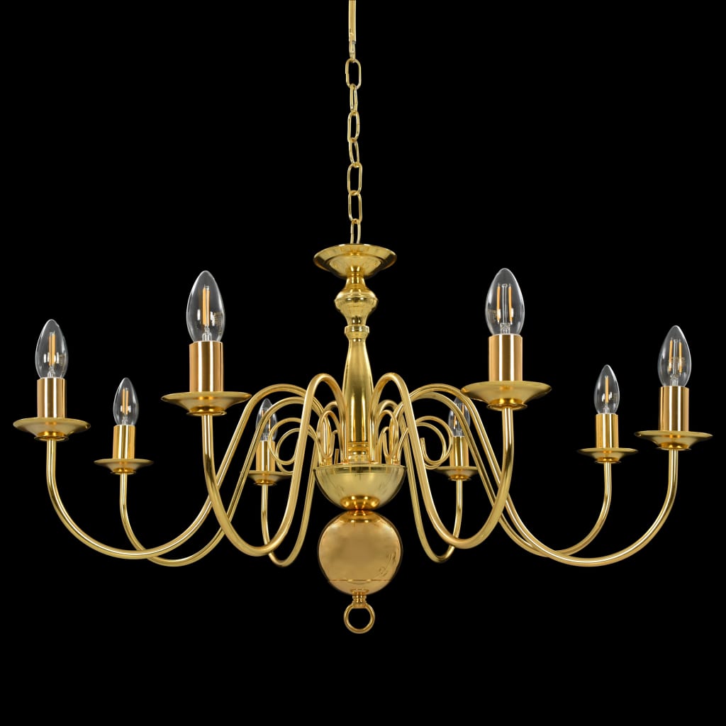 vidaXL Kronleuchter Golden für 8 x E14 Glühbirnen