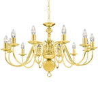 vidaXL Kronleuchter Golden 12 x E14-Glühbirnen