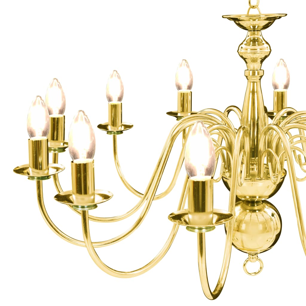 vidaXL Kronleuchter Golden 12 x E14-Glühbirnen
