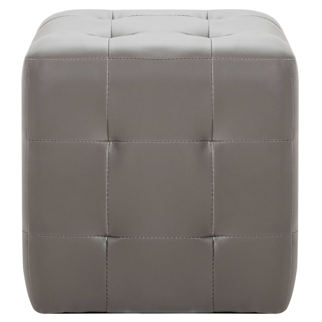 vidaXL Nachttische 2 Stk. Grau 30×30×30 cm Kunstleder
