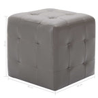 vidaXL Nachttische 2 Stk. Grau 30×30×30 cm Kunstleder
