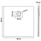 vidaXL Duschwanne SMC Weiß 80×80 cm