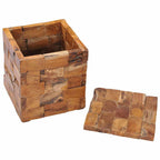 vidaXL Hocker mit Stauraum Massivholz Teak