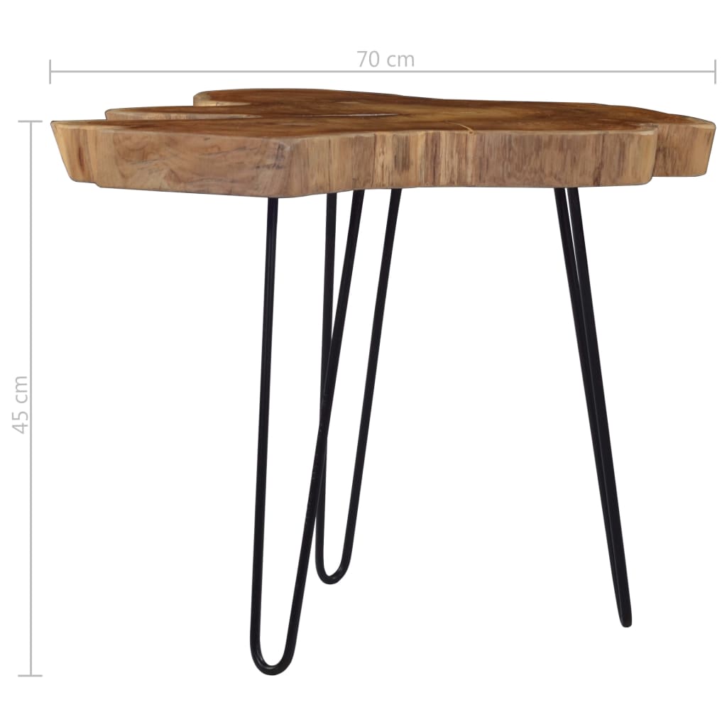 vidaXL Couchtisch (60-70)×45 cm Teak